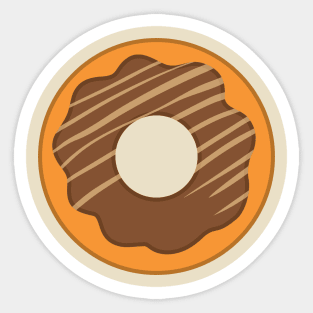 Chocolate Frosting Orange Donut Sticker